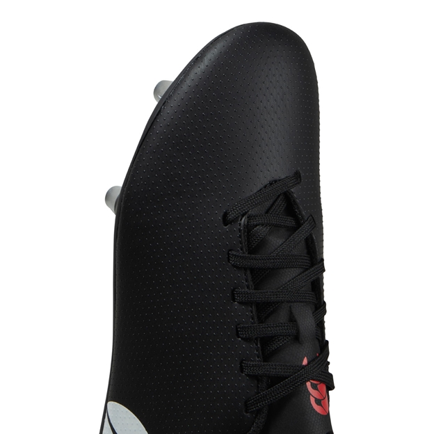 Canterbury Kids Speed Raze Soft Ground Rugby Boots Black/White - Toe