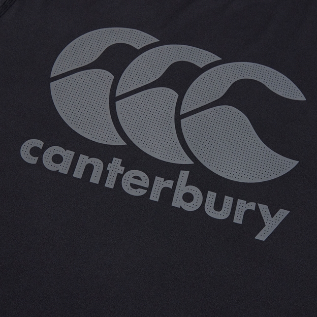 Canterbury Mens Logo Superlight T-Shirt Black/Grey - CCC Logo Close-up