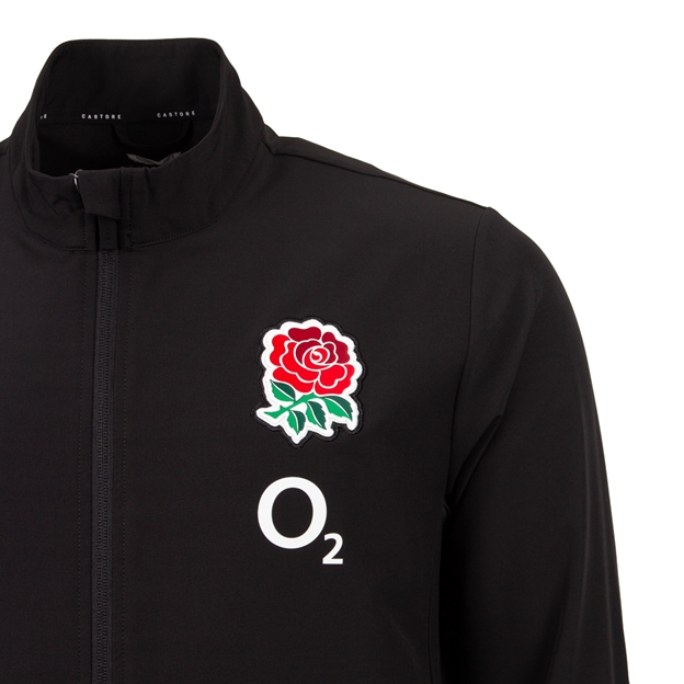 England Mens Alternate Anthem Jacket 25/26 Black - RFU Rose