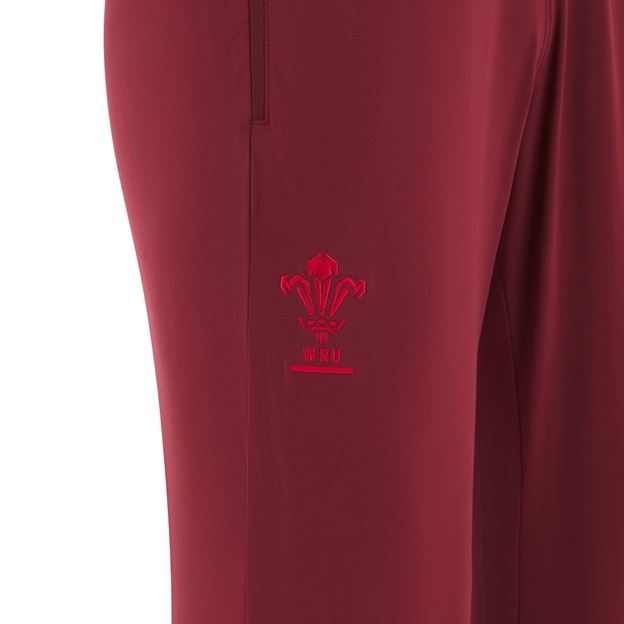 Wales Junior Training Fitted Track Pants 25/26 Dark Red - WRU Logo