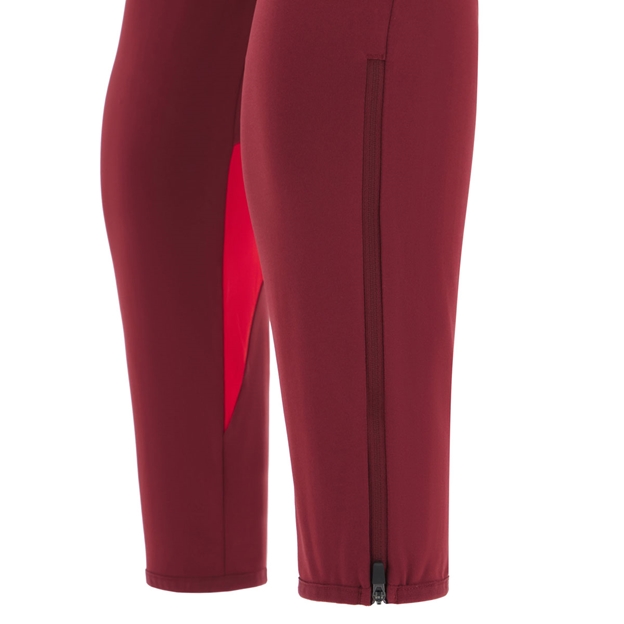 Wales Junior Training Fitted Track Pants 25/26 Dark Red - Hem Zipper