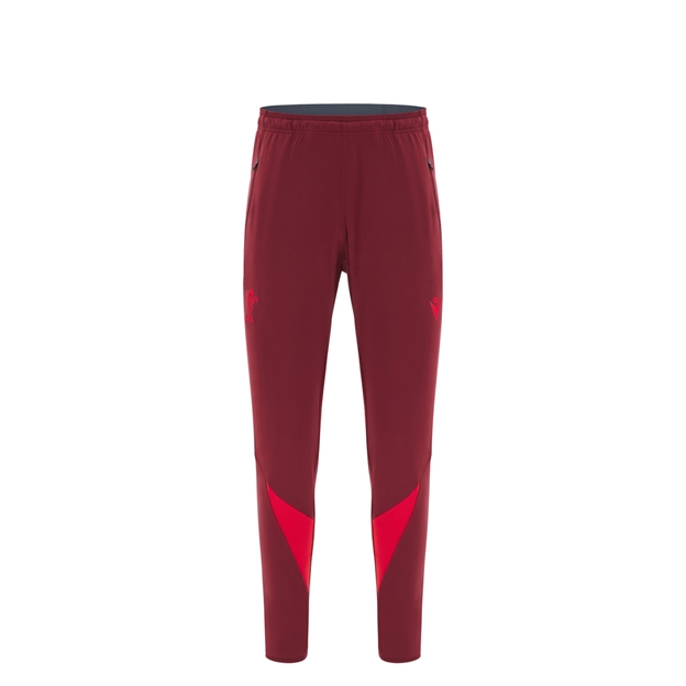 Wales Junior Training Fitted Track Pants 25/26 Dark Red - Front