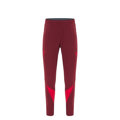 Wales Junior Training Fitted Track Pants 25/26 Dark Red - Front Wales Junior Training Fitted Track Pants 25/26 Dark Red - Front