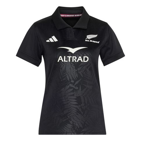 All Blacks Womens 'Greatest Rivalry' Home Rugby Shirt 26/27 All Black - Front View