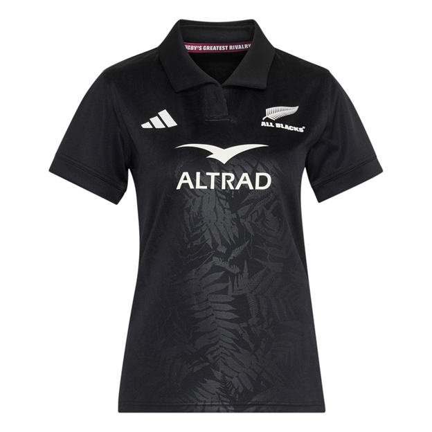 All Blacks Womens 'Greatest Rivalry' Home Rugby Shirt 26/27 All Black - Front View