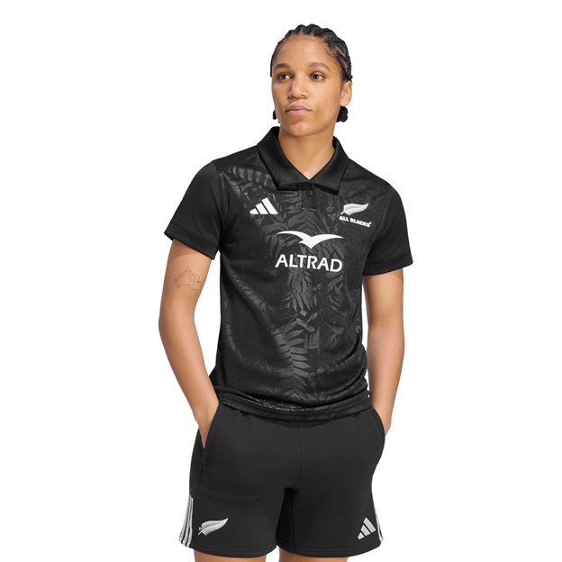 All Blacks Womens 'Greatest Rivalry' Home Rugby Shirt 26/27 All Black - Front View