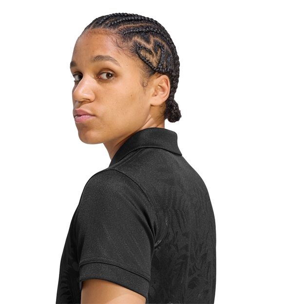All Blacks Womens 'Greatest Rivalry' Home Rugby Shirt 26/27 All Black - Model Back Close-up View