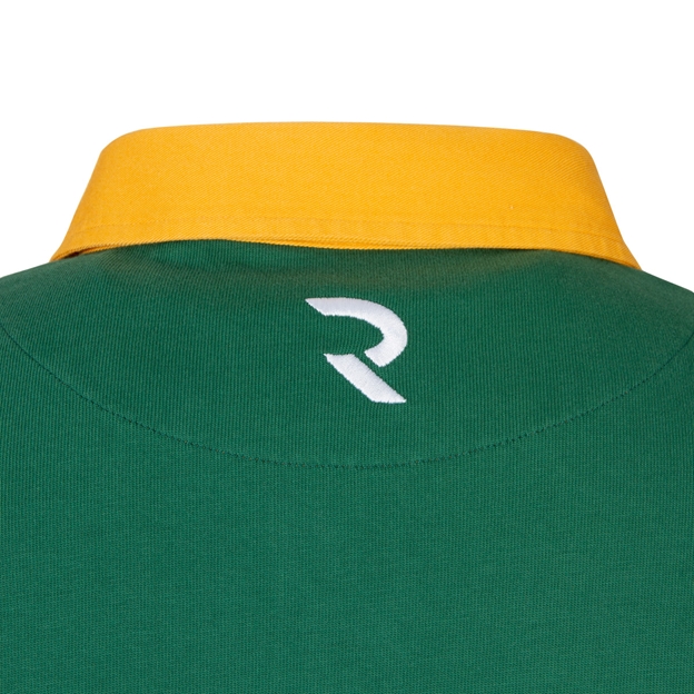 Rugby 1823 Mens Rugby Shirt Long Sleeve Bottle Green - Collar Back Close-up