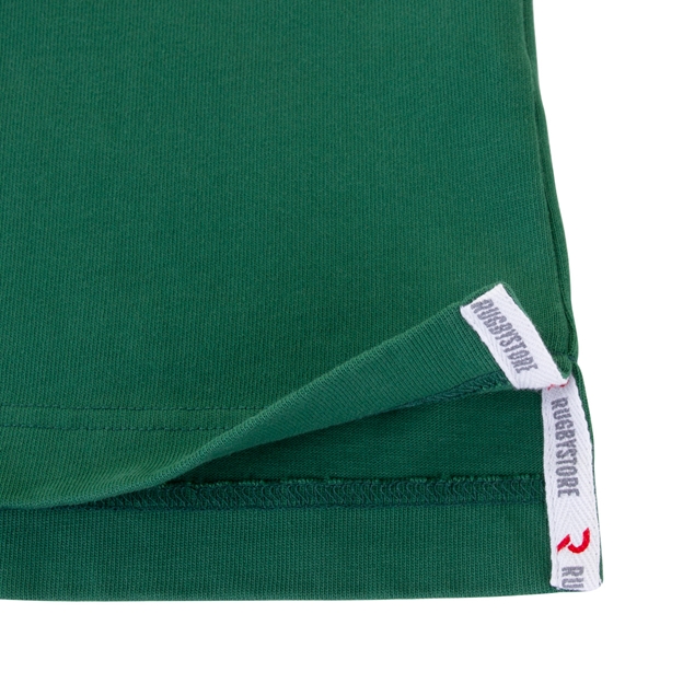 Rugby 1823 Mens Rugby Shirt Long Sleeve Bottle Green - Hem Close-up