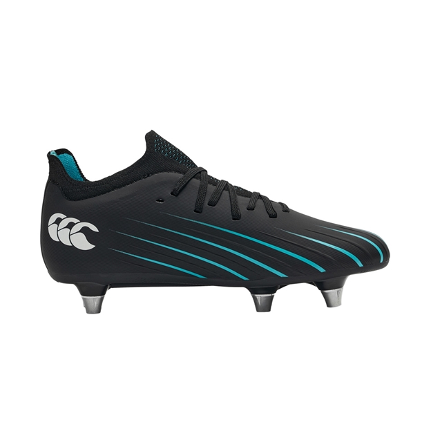 Canterbury Kids Speed Falcon 2.0 Pro Soft Ground Rugby Boots Jet Black - Instep View