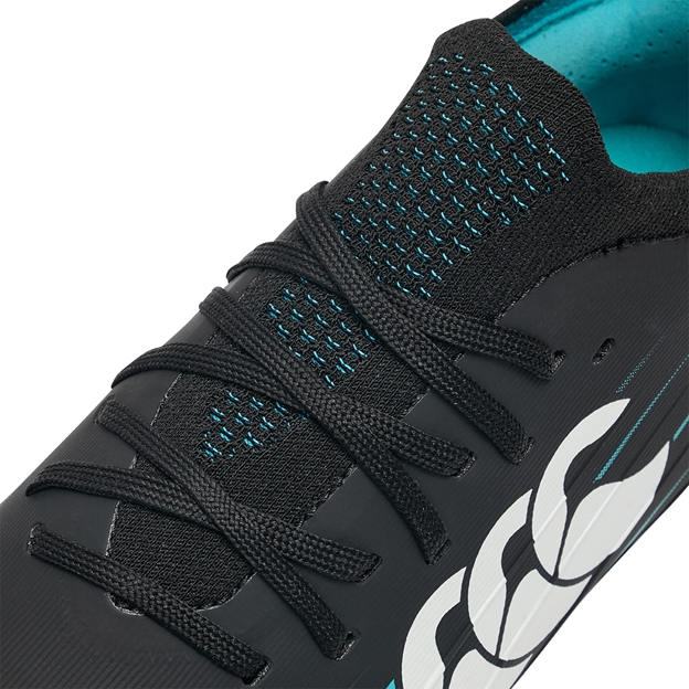 Canterbury Kids Speed Falcon 2.0 Pro Soft Ground Rugby Boots Jet Black - Lacing Close-up