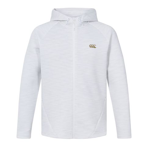 Canterbury Mens Everest Full Zip Hoodie Bright White Marl - Front Canterbury Mens Everest Full Zip Hoodie Bright White Marl - Front