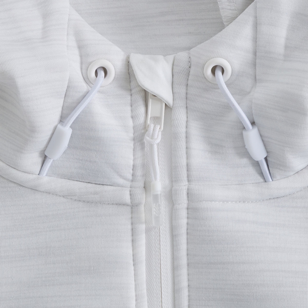 Canterbury Mens Everest Full Zip Hoodie Bright White Marl - Zip Close-up