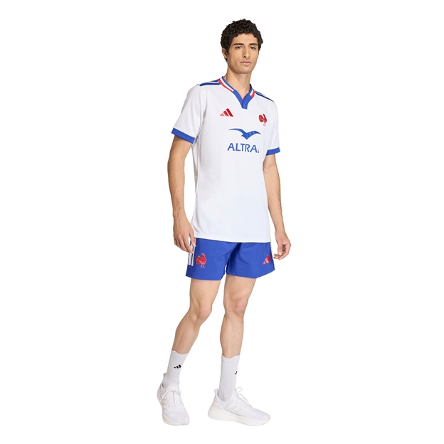 France Mens Away Rugby Shirt White 25/26 - Model Walking View