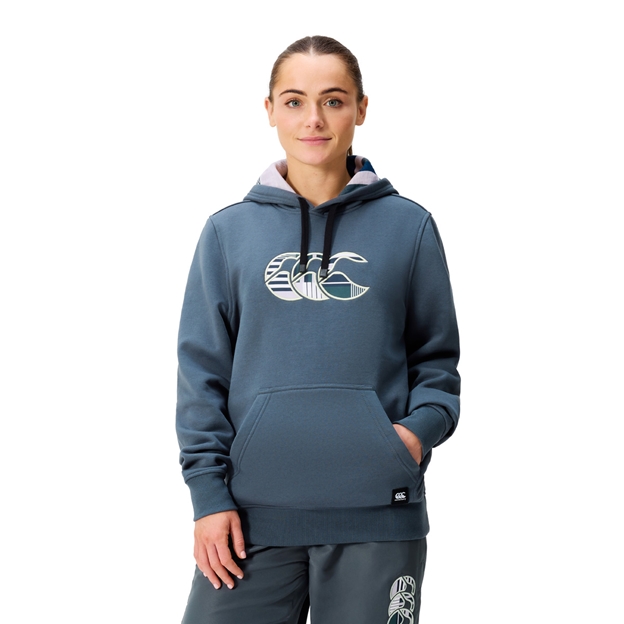 Canterbury Womens Uglies Hoodie Dark Slate Blue - Model Front View