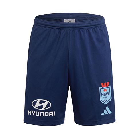 New South Wales Blues Mens Gym Shorts 26/27 Light Blue - Front View