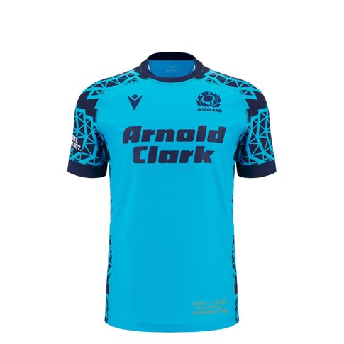 Scotland Junior Limited Edition Calcutta Cup Since 1879 Training Rugby Shirt 25/26 Neon/Sky - Front