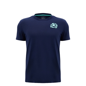 Scotland Kids Leisure Cotton T-Shirt 26/27 Navy and Green - Front View