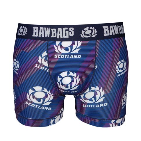 Bawbags Mens Scotland Rugby Winger Cool De Sacs Boxer Shorts Navy - Front