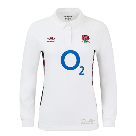England Womens Calcutta Cup Home Classic Rugby Shirt Long Sleeve 24/25 - Front