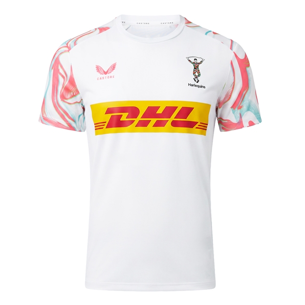 Harlequins Mens Pre Match T-Shirt 26/27 Sea Angel - Front View