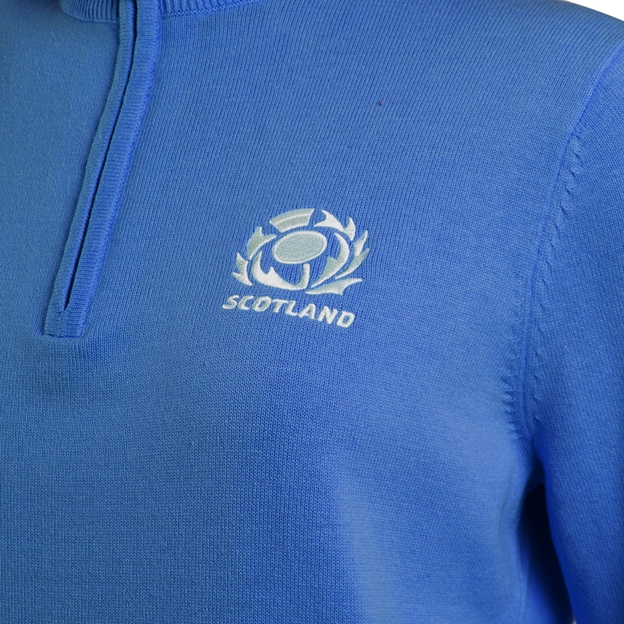 Scotland Womens Glenmuir Zip Neck Cotton Sweater Tahiti - SRU Thistle