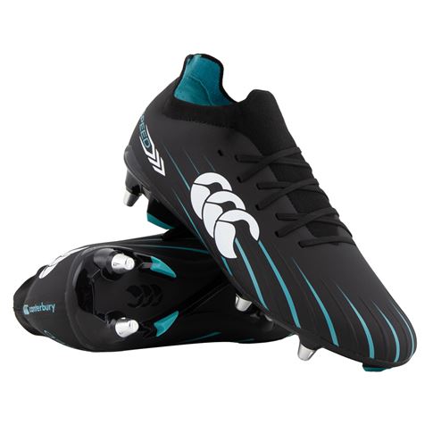 Canterbury Adults Speed Falcon 2.0 Pro Soft Ground Rugby Boots Jet Black - Front Main View
