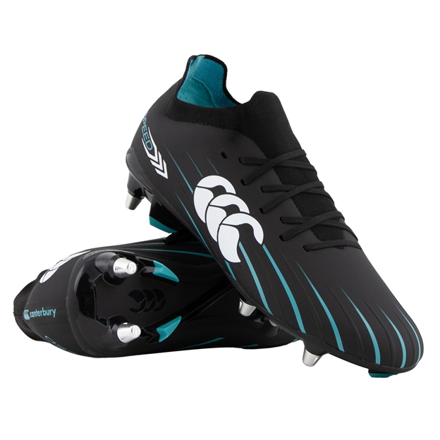 Canterbury Adults Speed Falcon 2.0 Pro Soft Ground Rugby Boots Jet Black - Front Main View