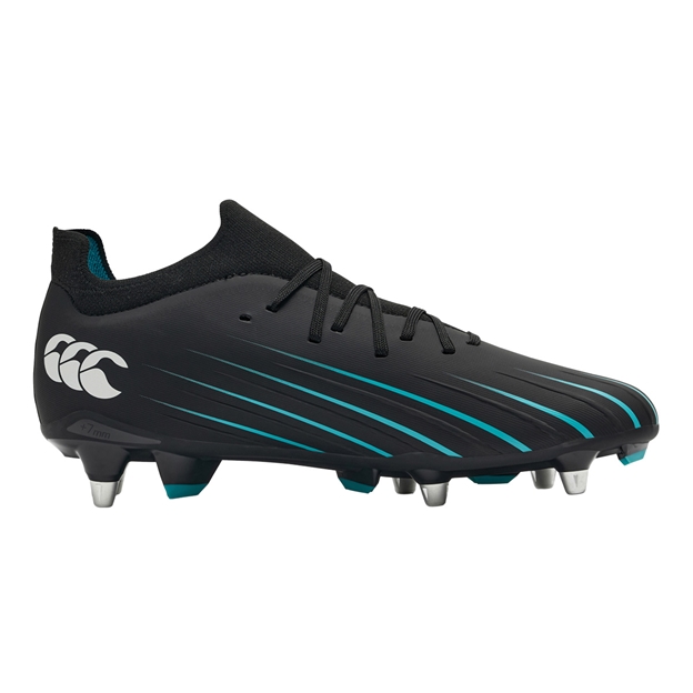Canterbury Adults Speed Falcon 2.0 Pro Soft Ground Rugby Boots Jet Black - Instep View