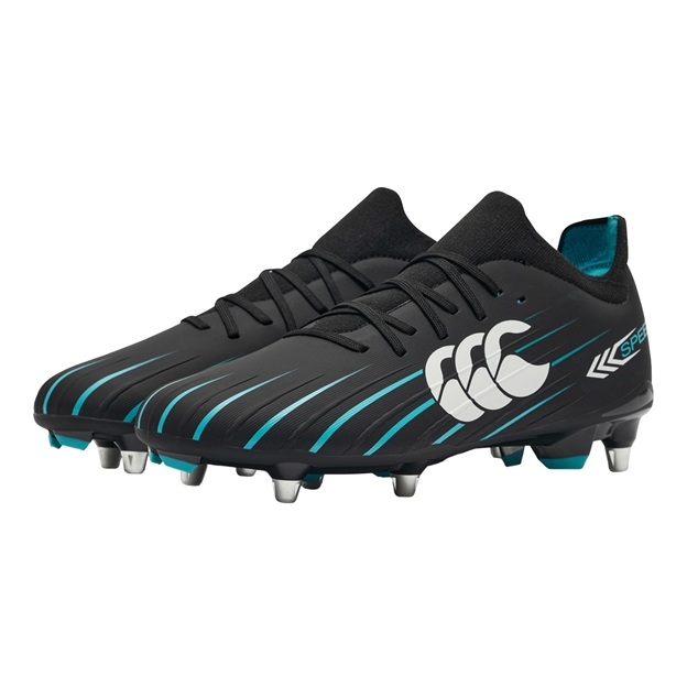 Canterbury Adults Speed Falcon 2.0 Pro Soft Ground Rugby Boots Jet Black - Pair Front View