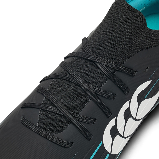 Canterbury Adults Speed Falcon 2.0 Pro Soft Ground Rugby Boots Jet Black - Lacing Close-up