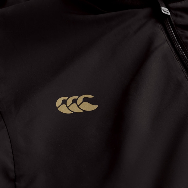 Canterbury Mens Tempo Breakdown Contact Jacket Black Back - CCC Logo