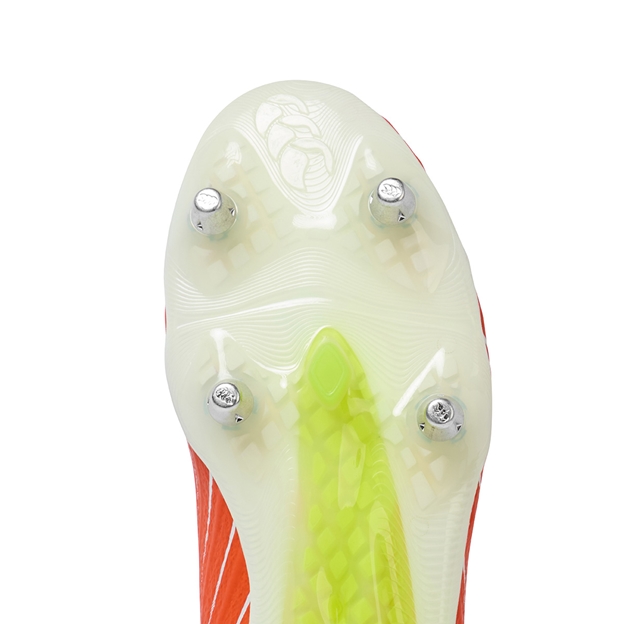 Canterbury Adults Speed Falcon Elite Soft Ground Rugby Boots Orange - Forefoot Close-up