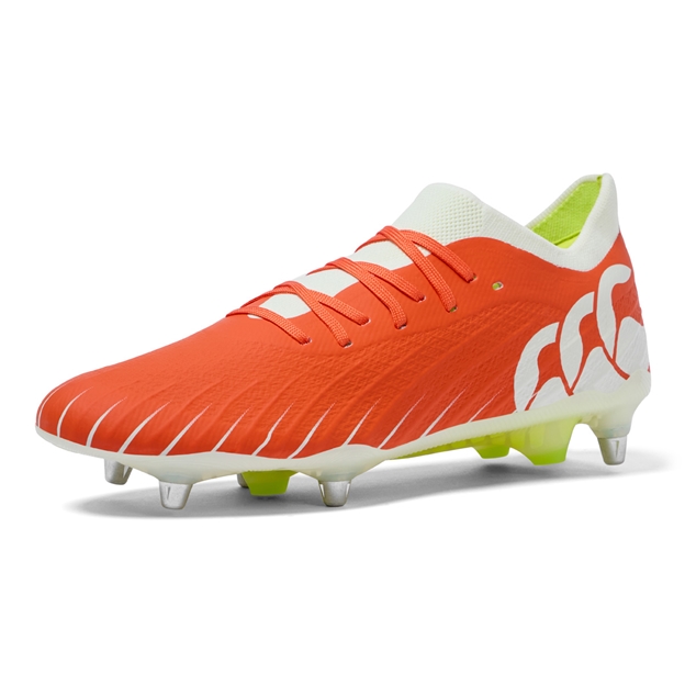 Canterbury Adults Speed Falcon Elite Soft Ground Rugby Boots Orange - Front