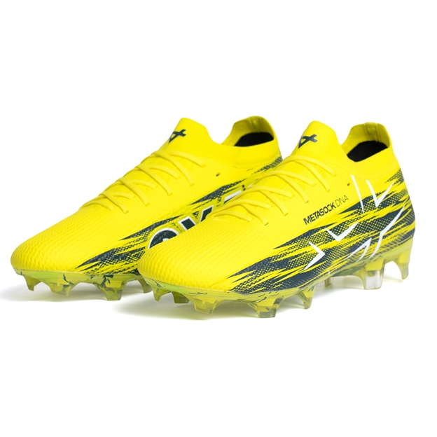 Oxen Adults Metasock Firm Ground Rugby Boots Yellow Flare - Front Pair