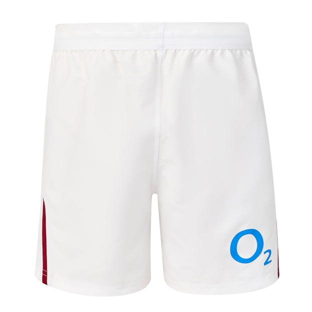 England Kids Home Rugby Shorts 26/27 Brilliant White - Back View