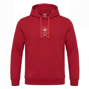 Wales Mens Fanwear Hoodie 26/27 Red - Front View