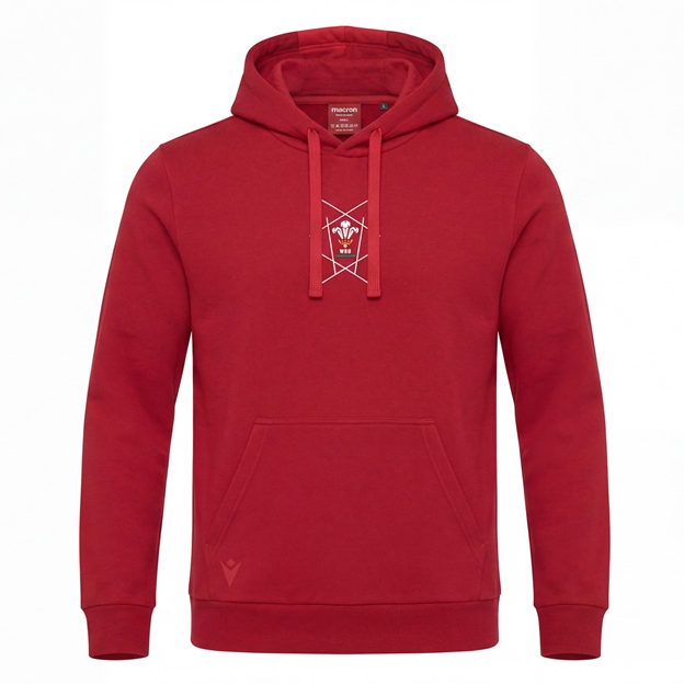 Wales Mens Fanwear Hoodie 26/27 Red - Front View