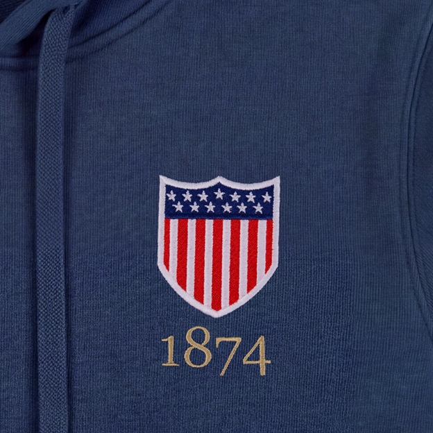 USA 1874 Pure Cotton Hoodie - Petrol Blue