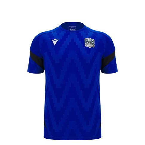 Glasgow Warriors Kids Training T-Shirt 25/26 Electric Blue/Black - Front Glasgow Warriors Kids Training T-Shirt 25/26 Electric Blue/Black - Front