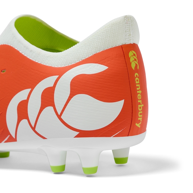 Canterbury Adults Speed Falcon Pro Firm Ground Rugby Boots Orange - Heel