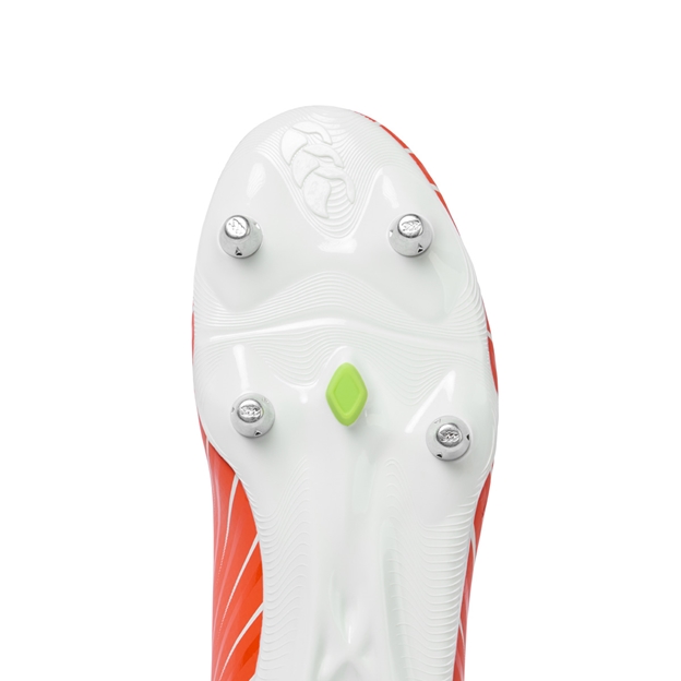 Canterbury Adults Speed Falcon Team Soft Ground Rugby Boots Orange - Forefoot Close-up