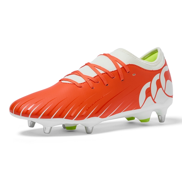 Canterbury Adults Speed Falcon Team Soft Ground Rugby Boots Orange - Front