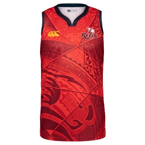 Queensland Reds Mens Pasifika Singlet 25/26 Multi - Front