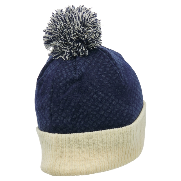 Scotland Pom Pom Beanie 26/27 Navy and Sand - Back View
