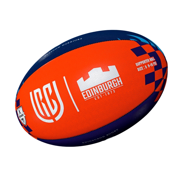 Gilbert Edinburgh Vs Glasgow 1872 Cup Rugby Balls Orange & Blue - Edinburgh Rugby
