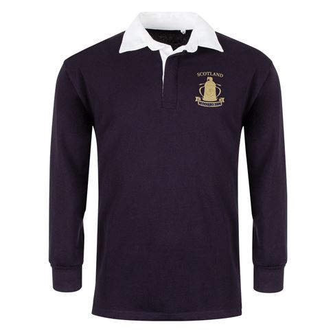 Scotland Mens Cup Winners 2026 Classic Rugby Shirt Navy - Front
