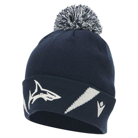 Sale Sharks Beanie 25/26 Navy - Front Sale Sharks Beanie 25/26 Navy - Front