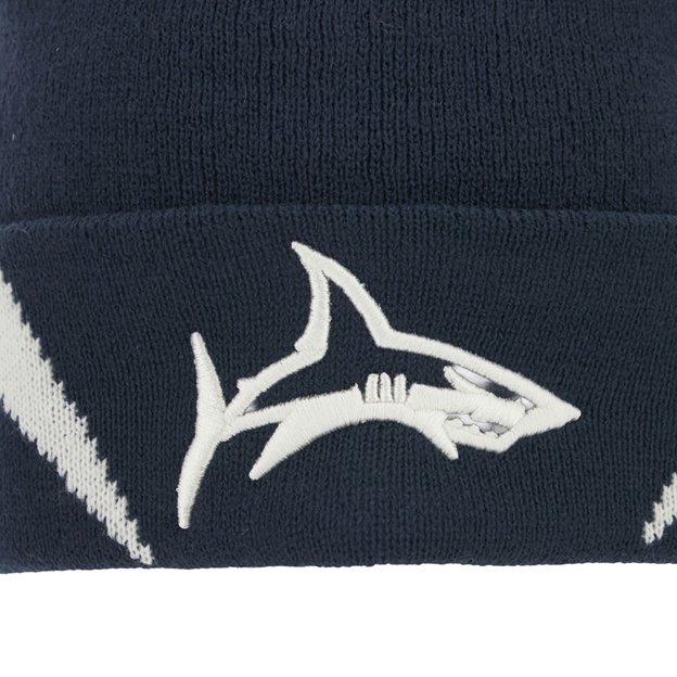 Sale Sharks Beanie 25/26 Navy - Shark Detail