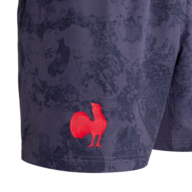 France Mens Training Shorts 26/27 Shadow Navy - FFR Logo Close-up